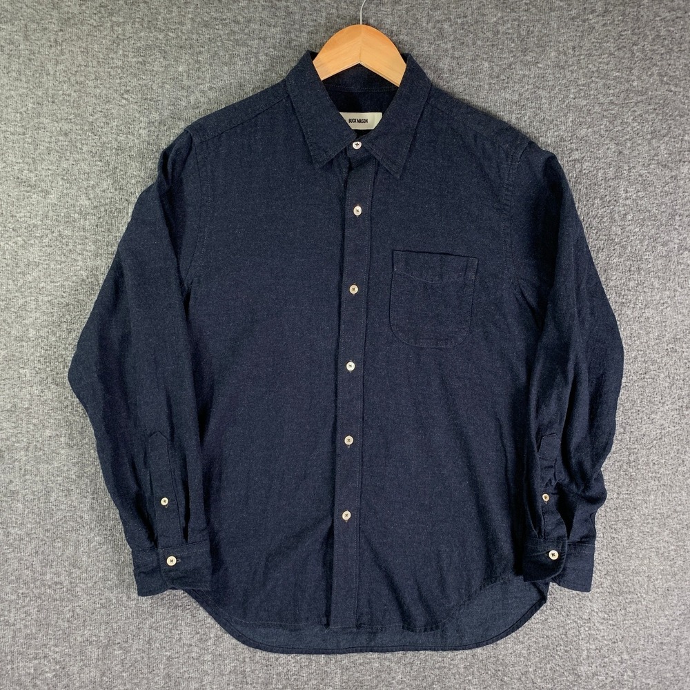 Buck Mason Navy Blue Casual Button-Down Shirt